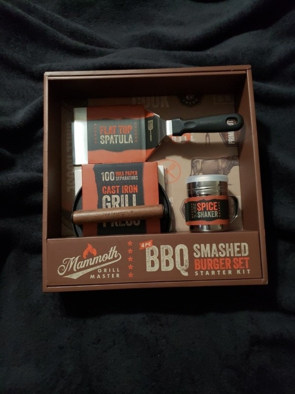 Mammoth Grill Master BBQ Smashed Burger Set - Black & Brown